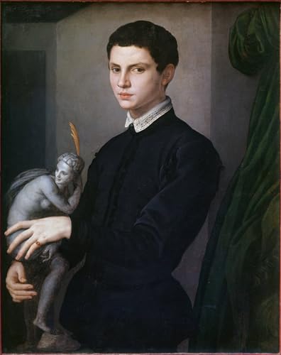 Pintura sobre lienzo Portrait of a Sculptor de Bronzino en formato de 60x90cm