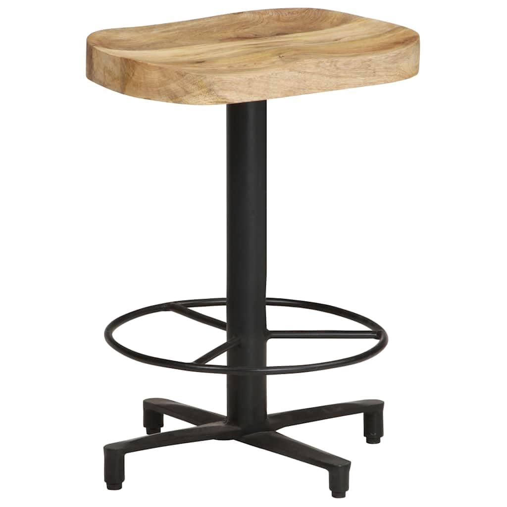 Taburetes de bar 2 St 52 cm Madera de mango macizo con base de hierro