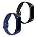 kwmobile Bracelet Compatible avec Samsung Galaxy Fit 2 - Set 2X Bracelet de Rechange en Silicone pour Fitness Tracker - Noir-Bleu foncé