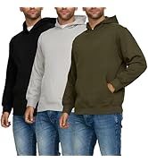 PURE CHAMP 3 Pack Fleece Hoodies for Men Long Sleeve Essentials Hoodie Cotton Active Athletic Wor...