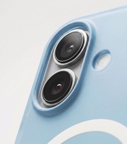 Image of amazon basics Paper Thin Case Cover for iPhone 17 | Matte Finish | Gradient Case, Shaded Color | Compatible with magsafe | (Blue White, iPhone 17)