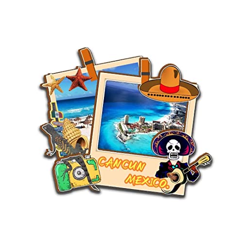 Cancun Mexico Magnet Kühlschrankmagnet aus Holz, 3D-Sehenswürdigkeiten, Reise-Sammelstück, Souvenirs, Dekoration, handgefertigt