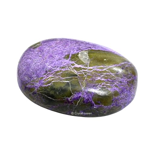 Image of Certified Stichtite Crystal Palm Pebbles Stones for Anxiety Stress Relief Massage - AAA Grade Original Healing Gemstone Agate Palm Stone for Yoga Meditation Spiritual Reiki Feng Shui
