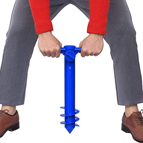 Suporte de suporte de âncora de areia para guarda-sol de praia LIOOBO com parafuso de 3 camadas, tam