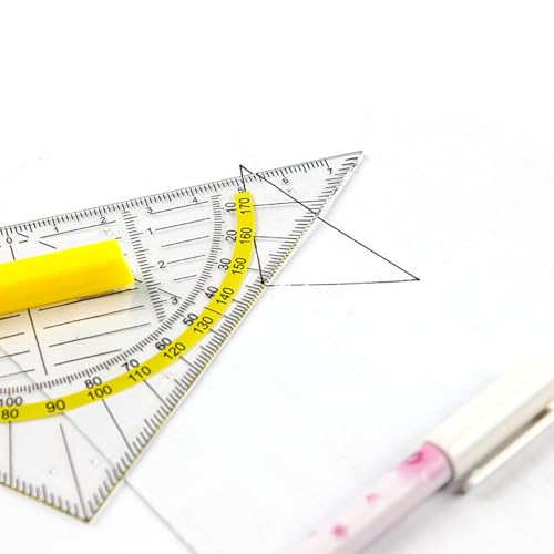 2 Stück Geodreieck mit Griff, 16cm + 22cm Geometrie Set, Ideal zum Zeichnen Kartografieren Modellieren, Transparent Geo Dreieck für Büro Studenten Designer