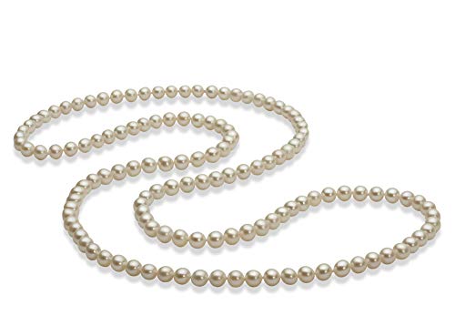 30 inches White 5-6mm AAA Quality Freshwater Cultured Pearl Necklace for Women-30 in Length
