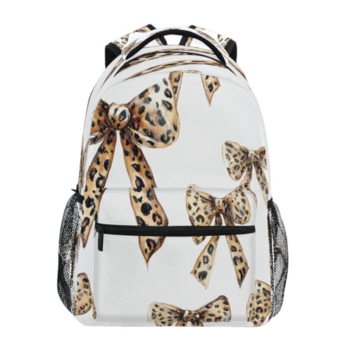 Leopard Bow Pattern Kids Backpack for Boys Girls Backpacks Student Backpack Big For Elementary School Shoulder Bag Bookbag