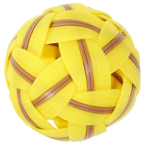 Football tissé plastique jaune résistant jouet plein air enfant avec filet