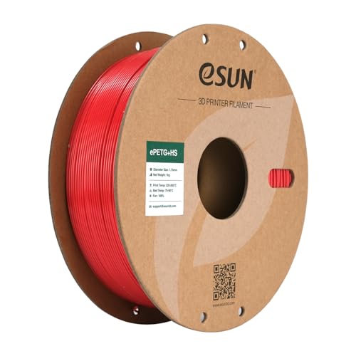 Image of eSUN High Speed Upgraded PETG Filament 1.75mm, High Toughness 3D Printer Filament Speedy PETG for Fast Printing, 1KG Spool (2.2 LBS) 3D Printing Filament for 3D Printers, Solid Red