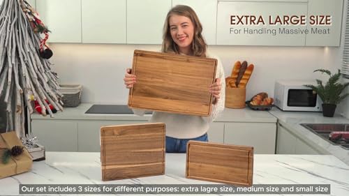 Set de 3 tablas de cortar de madera con soporte miniatura 4