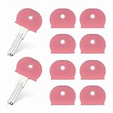 Rovella 10 Pack Key Caps Covers, Coding Tags and Identifier Covers, Semicircle Silicone Sleeve for Office Flat House Apartment, Macaron Pink