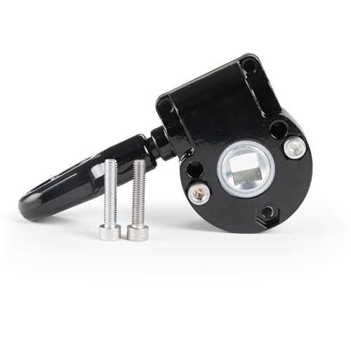 IdeaGenesis - Máquina toldo Universal Blanca con cáncamo de 80mm y Dos Tornillos de fijación a Soporte incluidos. Mecanismo Sin fín de Carrera con reducción 7:1 (Negro, Cáncamo 80)
