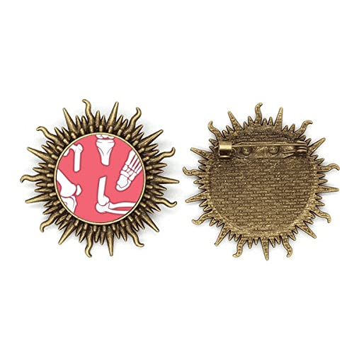 Broche squelette rouge en métal rétro pour customiser vos vêtements