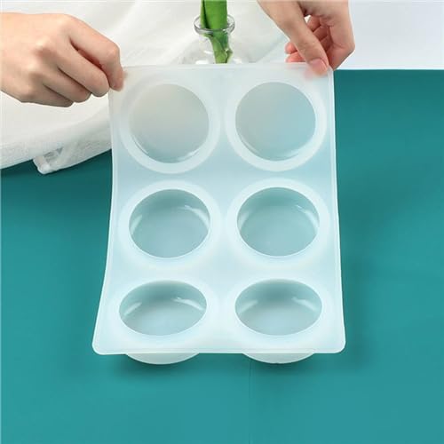 Image of MoldBerry Silicone Soap Mold | 6 Cavity Round Soap Mould | Versatile Soap Mold for Crafting | Circular Soap Tray for Soap Making, Homemade Soap, Bath Bomb, Soap Bars (Multicolor - PK1)