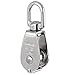Aexit 15mm Diameter Material Handling Stainless Steel Single Sheave Swivel Eye Snatch Blocks Rope Pulley