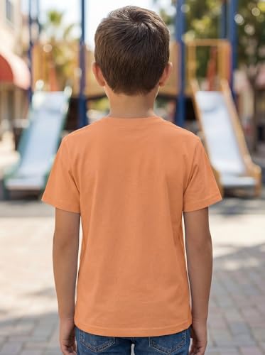 Image of HELLCAT Boys Round Neck Printed Blended Cotton Tshirt -Combo Pack of 2 - Orange /Blue