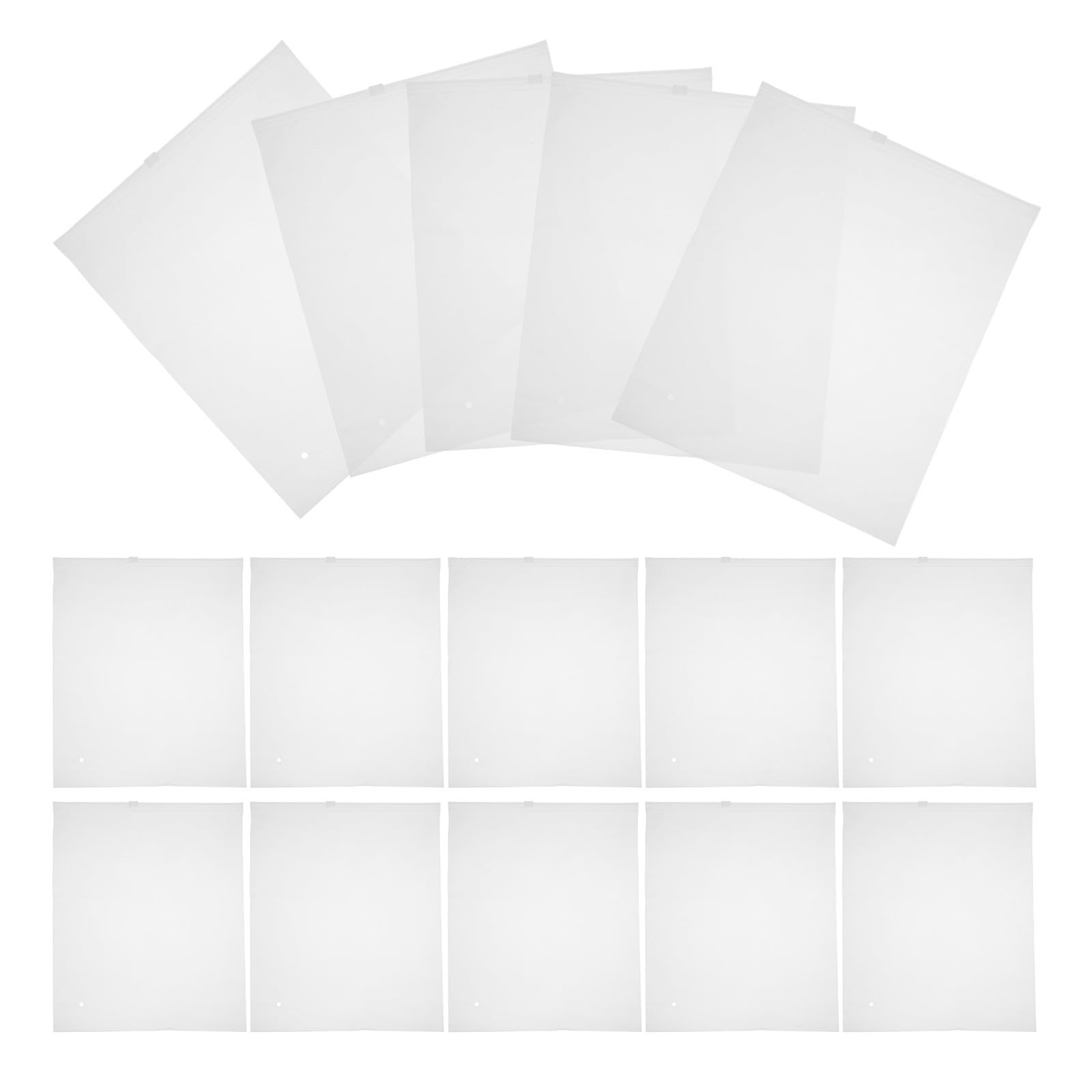 Bolsas transparentes para ropa con cremallera de PE, pack de 50 organizadores para almacenamiento