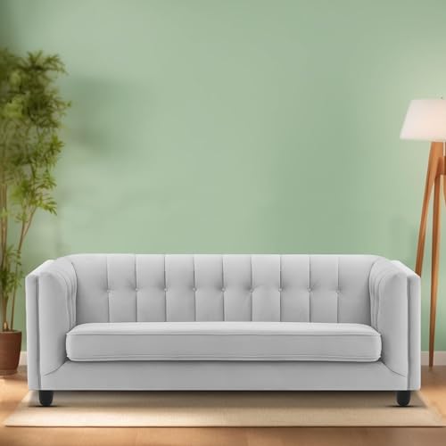 Casaliving Sinclair 3 Seater Sofa Set for Living Room (Grey Colour) Premium Fabric Sofa Casaliving Sinclair 3 Seater Sofa Set for Living Room (Grey Colour) Premium Fabric Sofa