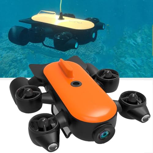 Robot con cámara de buceo, dron submarino con cámara de acción 4K UHD, robot submarino RC ROV con garra de vapor en tiempo real para grabación de pesca adultos (150 m)