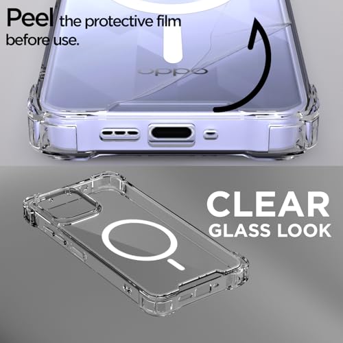 Image of Amazon Basics Back Cover for Oppo K13 5G Mag-Safe Shockproof PC + TPU Protective Case Magnetic Support Bumper Case (Transparent Mag-Safe)