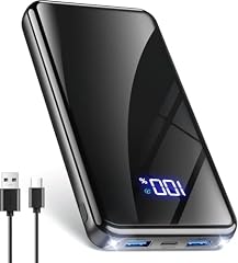 Power Bank,10000mAh Powerbank Ultra Sottile & Leggero Ricarica Rapida (USB-C Input & Output), 22.5 W PD 3.0 QC 4.0，Caricatore Portatile Porta per iPhone 16 Pro Max 15 14 13 Galaxy S25 Edge/S24/pad
