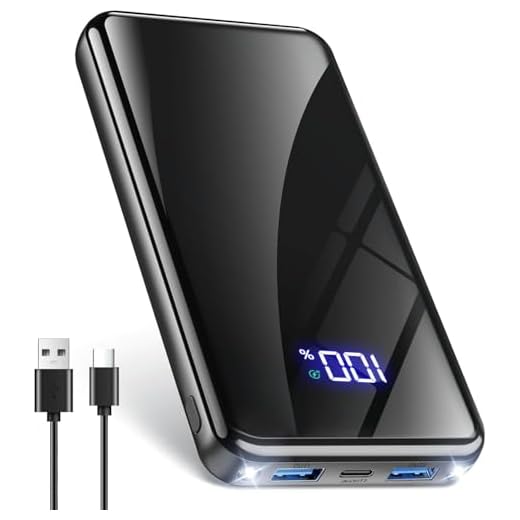 Power Bank,10000mAh Powerbank Ultra Sottile & Leggero Ricarica Rapida (USB-C Input & Output), 22.5 W PD 3.0 QC 4.0，Caricatore Portatile Porta per iPhone 16 Pro Max 15 14 13 Galaxy S25 Edge/S24/pad