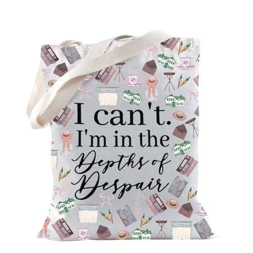 TSOTMO Book Merch Gift Reader Reading Book Lovers Bookish Tote Bag (DESPAIR)
