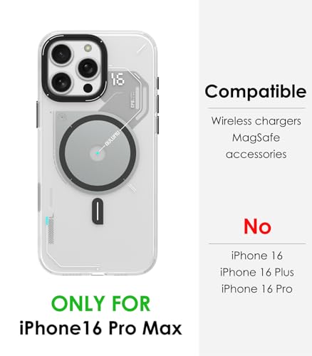 Image of Aulumu A16 iPhone 16 Pro Max Magnetic Thermal Case | Updated Camera Control | IMD Technology | Compatible with Magsafe | Complete Wrap-Around | Touch Translucent White