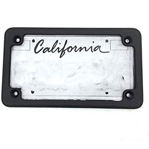Image of Motorcycle License Plate Frames, Flat Bracket Tag Holder 7 Inches x 4 Inches, Universal Chrome License Plate Frame Exterior Accessories,Black