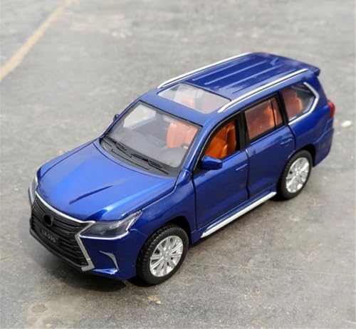 Image of New 1:24 LX570 Diecast Alloy Metal Pull Back Car with Openable Doors Music Sound and Light Vehicle Toy Car for Kids Boys
