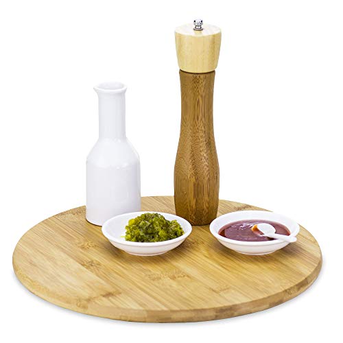 TB Home 14" Bamboo Lazy Susan Lazy Susan Kitchen Turntable for Pantry Cabinet or Table
