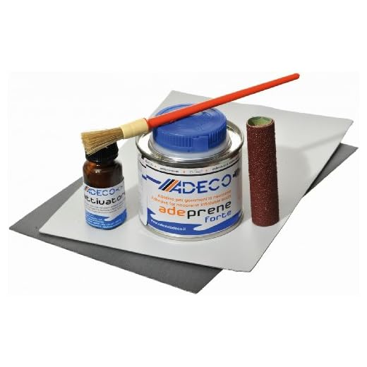 Adeco Schlauchboot Reparaturset Profi Neopren, Farbe:grau