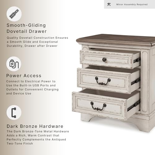 Signature Design by Ashley 3 Drawer Nightstand with Charging Station - image 5