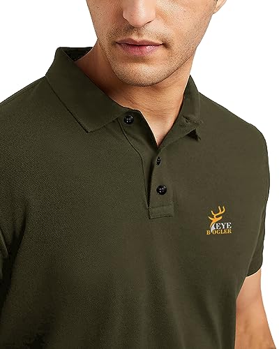 Image of EYEBOGLER Regular Fit Mens Polo Neck Half Sleeve Soild Casual Tshirt