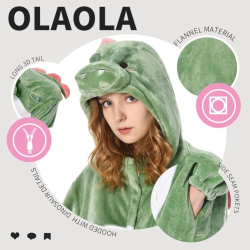 OLAOLA Adult Onesie, Dinosaur Halloween Costume, Animal One-Piece Pajamas - image 2