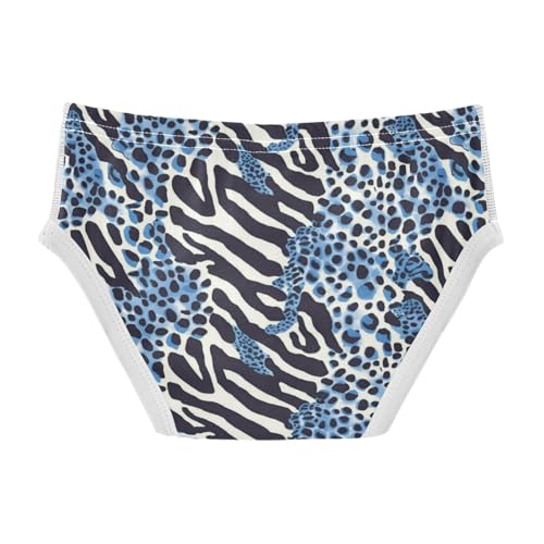 Wusikd Zebra Stripes Boys' Underwear Cotton Blue Leopard Spots Boys Briefs Soft Toddler Underwear 2T2