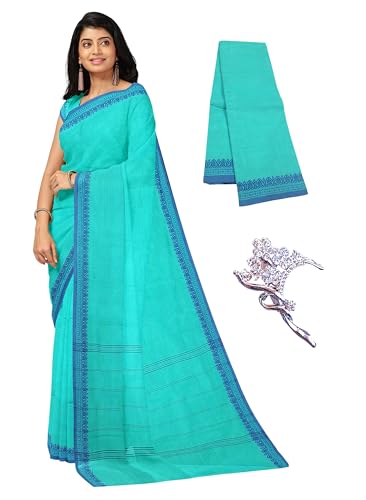 Image of Women's Chettinad Cotton Sarees | Handloom Saree with Blouse | Pure Cotton Sarees for Women Daily use and All Occasion Wear| Soft, Comfort Cotton Saree