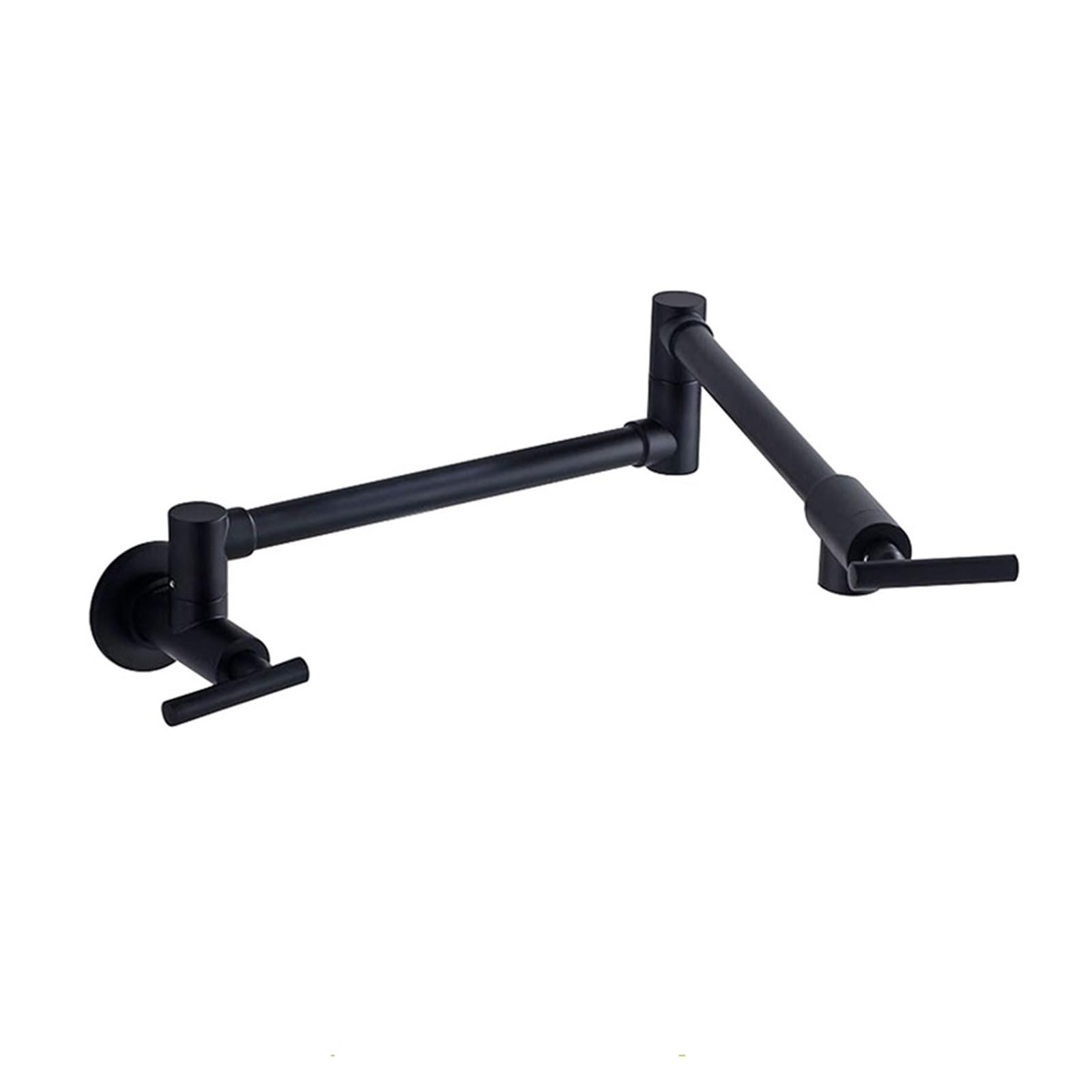 Ewsdsfs Black Bronze C Pot Filler Double Joint Spout Folding Stretchable Swing Arm Wall Brass Kitchen Faucet Single Hole Two Handle Sink Tap(Black Bronze C)