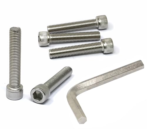 Image of iexcell 5 Pcs M12 x 65mm Thread Pitch 1.75 mm Stainless Steel 304 Hex Socket Head Cap Screws Bolts Kit