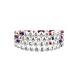 Byqone 4Pcs Off Hockey Campus Merch Bracelet Birthday Party Friendship Gifts for TV Show Fans Decor, Personalized Letter Beads
