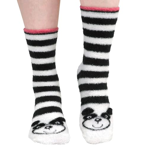 Image of BambooMN Super Soft Warm Cute Women's Animal Non-Slip Fuzzy Fluffy Crew Winter Home Socks