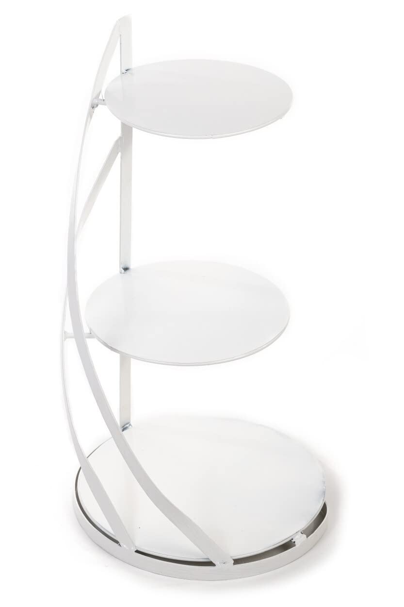 Alzata bianca a 3 ripiani, altezza 60 cm, per torte, cupcake e muffin, ideale per l'uso come elegante supporto per torte per matrimoni e torte