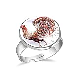 Adjustable Finger Rings for Women Girls Men Cock Rooster