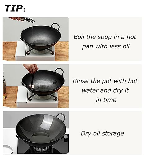 Wok de acero inoxidable sin recubrimiento 28cm miniatura 6