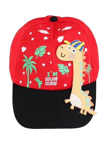 Image of PASSION PETALS Summer Dino Rockstar Baseball Cap for Kids Boys and Girls 2-4Years