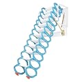 12 Steps Attic Stairs, Wall Mounted Folding Ladder Pull Down System, 881.85 Lbs Capacity Retractable Collapsible Stairs with Handrails for Garages Roofs Basements (Blue)