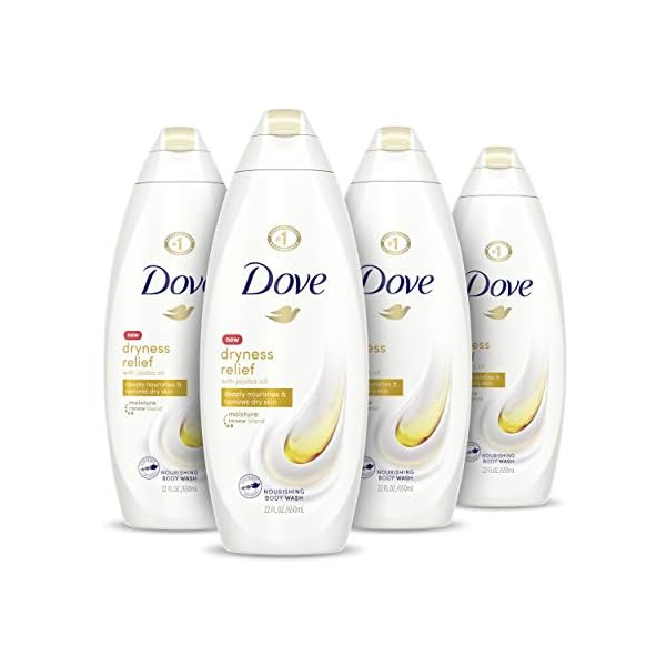 Dove Body Wash for Dry Skin Dryness Relief Effectively Washes Away Bacteria While Nourishing Your Skin 22 oz (Pack of 4)