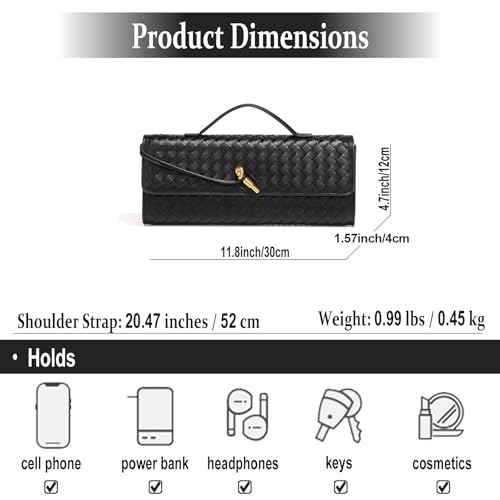 Lieits Woven Tote Bag For Women Vegan Leather Handmade Woven Shoulder Handbag Crossbody Bag Adjustable Shoulder Strap thumb #5