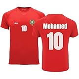 Camiseta Fútbol Selecciones — Estilo Mundial 2026 — Hombre Y Mujer — Personalizable con Nombre Y Número — No Oficial (M, Rojo, Marruecos, Hombre)