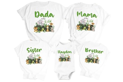 Wild One Family Matching Shirts – 1st Birthday Safari Jungle Theme – Custom Mama, Dada, Nana, Auntie, Grandpa, Uncle & More (Adult)